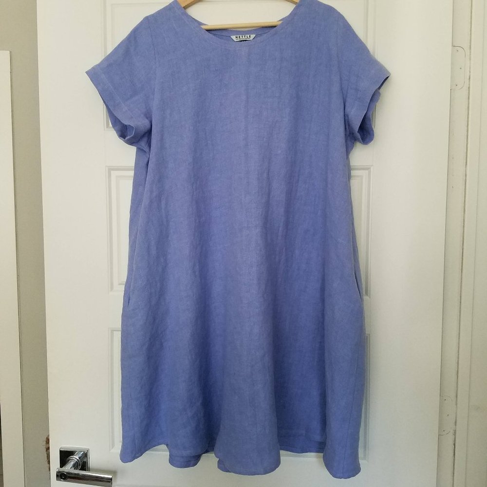 Nettle Studios Trapeze Dress, Periwinkle LinenXS/S